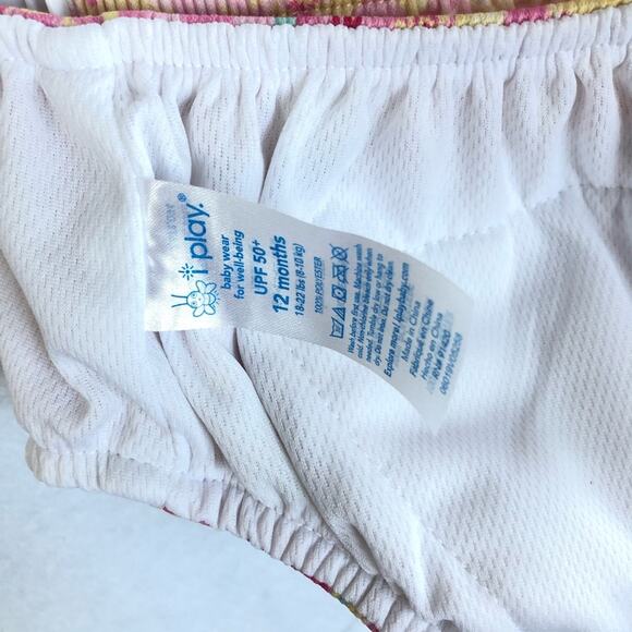 i Play. Baby Girl Snap Swim Diaper, Floral, 12m - Picture 4 of 5